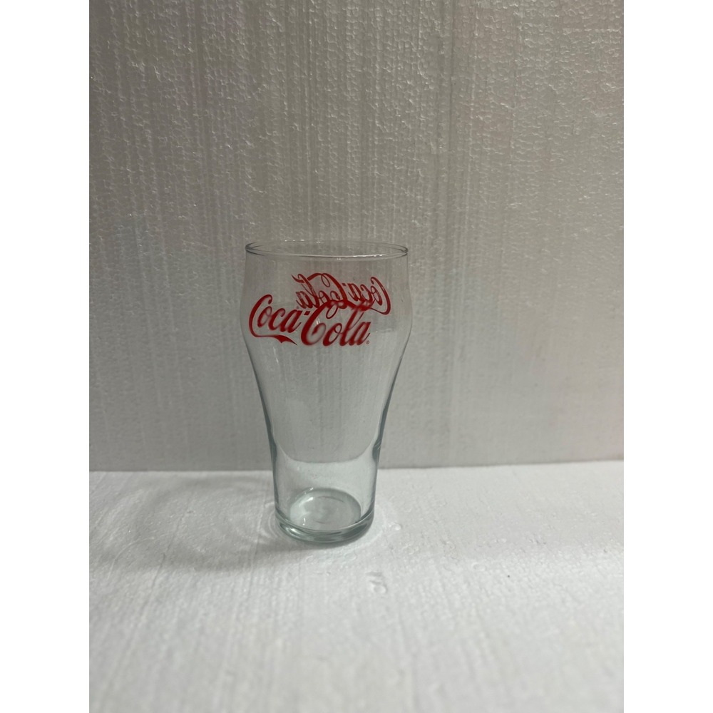 Vintage Coca-Cola Coke Clear Drinking Glass w/Red Lettering 6" Tall